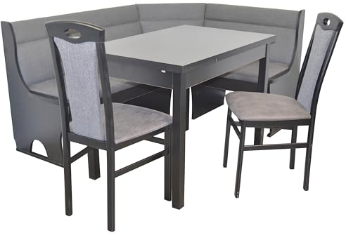 moebel direkt online Eckbankgruppe (4teilig) Zac schwarz/anthrazit