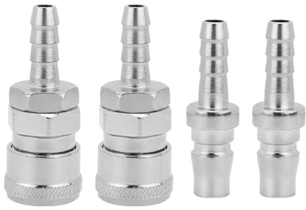 JNNJ 2 Piezas Boquilla Para Manguera De Gas 8mm Macho Y Hembra Liberación Rápida, Boquilla Cobre Conector Acoplamiento 8mm Liberación Rápida Gas-Conector, Boquilla Para Manguera Gas Liberación Rápida