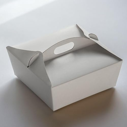 Generico Contenitore per alimenti - Take Away con manico - Formato Large - 190 x 190 x 75 mm - alimentarietà certificata - senza PB o inchiostri di stampa. Made in Italy - 50 pezzi