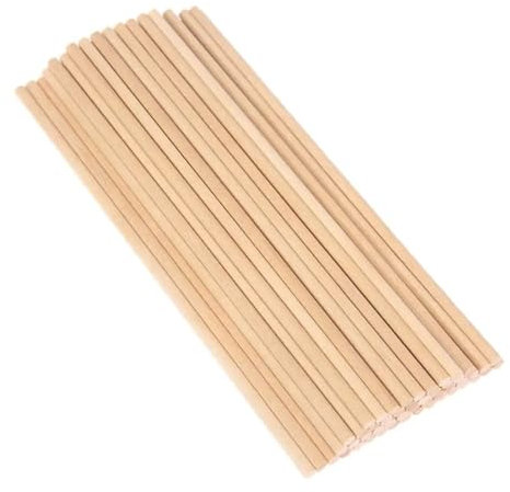 SHBHWS HolzstäBe FüR Das Kunsthandwerk 50 Stück runde, 5 mm Dicke, unbehandelte Holzstäbe, Holzdübelstangen for Modellbau, DIY-Handwerk, Heim, Hochzeit, Party-Dekoration Bastelmaterial Holz(20x.05cm)