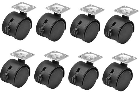 Gogogmee 8pcs Wheel Brake Heavy Duty Office Furniture Casters Replacement for Desk Chair Wheels Rolling Chair