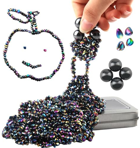 GZGXKJ 600+ Imanes Piedras de Colores Descompresión Magnetic Balls Imanes 4 Grandes Bolas Magnéticas Coloridas con Caja de Hierro Piedras Magnéticas para Ansiedad Pasatiempo Novedades Regalos