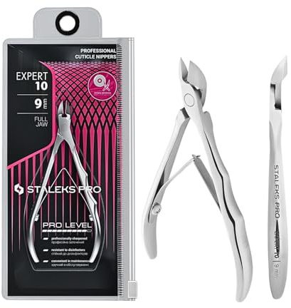 STALEKS PRO by Natury Nails Pinza professionale per cuticole 9 mm. Tagliacutticole in acciaio inossidabile. Expert 10-9