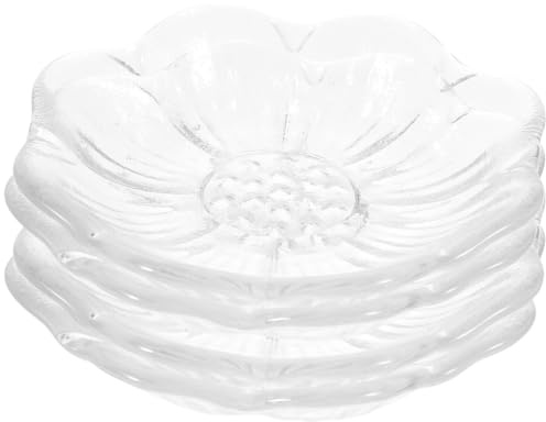 SAFIGLE 4 piezas Posavasos de Vidrio Transparente para Té Platillos Multifuncionales para Tazas Posavasos Decorativos Resistentes para Hogar Cafetería y Restaurante