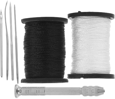 Anneome Set di 7 Aghi da Cucito in Acciaio Resistente per Cucitura Manuale, Strumento di Riparazione Tappezzeria e Pelle, Adatto per Borse, Libri, Sartoria