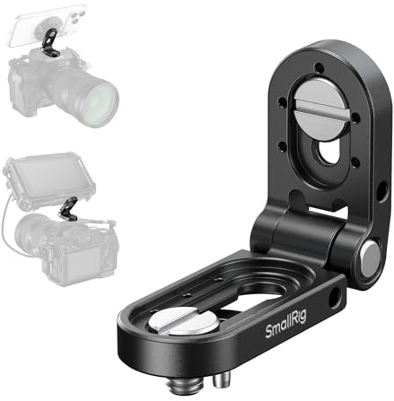 SMALLRIG Plaque de Montage Pliable en L, Adaptateur de Support de Montage avec vis 1/4''-20 et Goupille de Positionnement Amovible, Charge Utile Maximale 1,2 kg, pour Emetteurs et Moniteurs - MD5712
