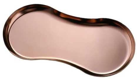 Smyckesbricka 2 st smyckebricka sminkbord parfym organiserare dekoration örhängen kosmetisk förvaring för sovrum skrivbord hem (rosa guld)