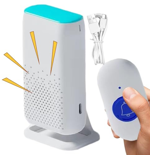 Pulsante Di Chiamata Di Avviso Per Anziani - Campanello Di Sicurezza Ricaricabile Impermeabile IP68, Dispositivo Di Assistenza Wireless Intelligente | Notificatore Di Emergenza A Lungo Raggio,