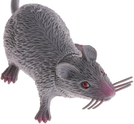 BFZOO Lebensechte gefälschte Maus, realistische Mäuse, gruselige Ratte, Halloween-Streich, Gummiratte mit langem Schwanz, gruselige Aprilscherz-Dekorationen