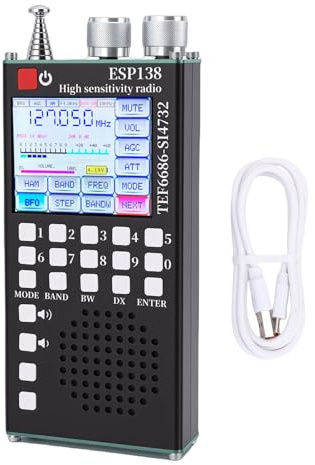 Akozon Radio Professionnelle Pleine Bande FM AM SSB avec écran Tactile IPS 2,4 Pouces 5.0 Double Mode Portable pour Les Amateurs de Radio Amateur et la de L'aviation