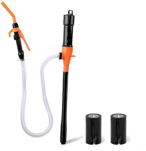 Pompa di Trasferimento Carburante a Batteria, Sifone Elettrico a Flusso Rapido per Olio Estrattore per Auto, Pompa Fluidi Portatile in Lega ABS con Installazione Rapida (arancione)