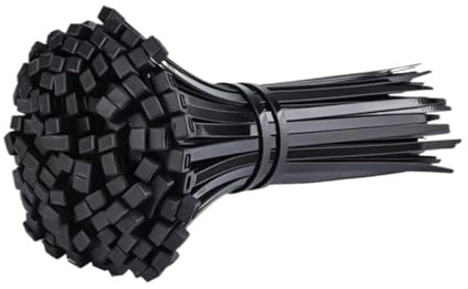 500/1000 Uds. Lazo de nailon plástico con bloqueo automático, envolturas cremallera negra, juego cables correa, anillo sujeción, envoltura alambre(3.5x200 (500pcs))