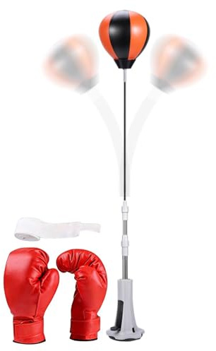 Maodom Box-Mit Ständer | Saugnapf-Reflex-Boxtraining,Gym-Reflexboxsack,Für -Gym, Büro, Hinterhof, Spielzimmer, Erwachsene, Kinder, Jugendliche, Training, Fitness