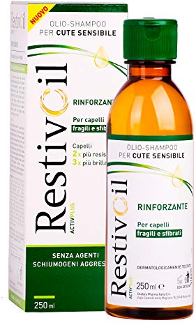 RestivOil Activplus Olio Shampoo rinforzante per capelli, fisiologico con azione ricostituente e riattivante, Senza Schiuma, per capelli fragili e sfibrati, 250 ml