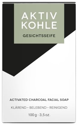 Klar Seifen Aktivkohleseife 100 g Gesichtsseife Cosmos zertifiziert | Palmölfreie Gesichtsseife mit Aktivkohle, neutralem Duft, reinigend und ideal für fettige und unreine Haut.