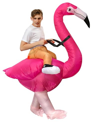 JASHKE Costume Fenicottero Gonfiabile Fenicotteri Costumi Gonfiabili Adulto Costume di Halloween Carnevale Donna Uomo