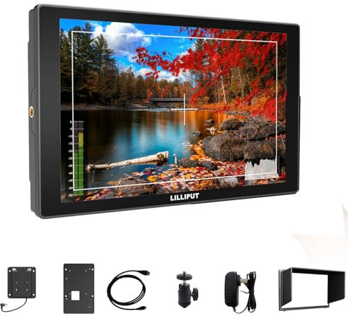 LILLIPUT A11 10,1 Zoll Field Monitor 3G-SDI&4K Full HD 1920x1080 IPS Weitwinkel,Video Peaking Focus Assist für DSLR Kameras mit Sonnenblende Haube