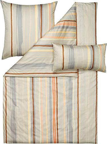 Estella Bettwäsche Mako-Interlock-Jersey braun-beige-apricot-vanille Größe 1x 135x200 cm + 1x 40x80 cm