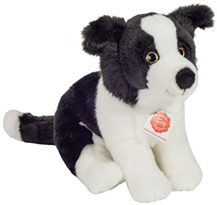 Teddy Hermann 91959 Hund Border Collie Welpe sitzend 25 cm, Kuscheltier mit idealem Recyclinganteil (Füllmaterial)