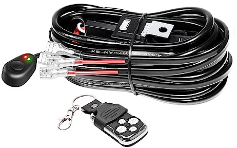 Willpower Stroboscopique Câblage à Barres Lumineuses LED Faisceau de Fil avec 12V 18AWG 40A Relais et Interrupteur, 2 Phares Peuvent être Connectés, pour Rampe LED ATV Camion Tout-Terrain Voiture