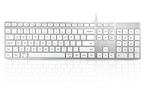 Accuratus 301 MAC - USB-C Wired Full Size Apple Mac Multimedia Keyboard Silver