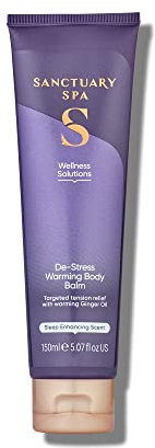 Sanctuary Spa De-Stress Warming Body Balm, No Mineral Oil, Cruelty Free & Vegan Muscle Rub, 150ml, Purple