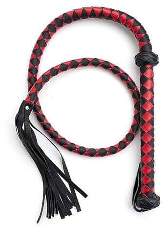 VIdisp Reitgerte PU Leder Reitgerte Schwarz Rot (Red)