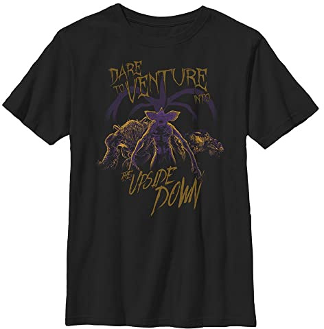 Stranger Things Unisex barn Upside Down Venture kortärmad T-shirt, svart, en storlek, svart, En Storlek