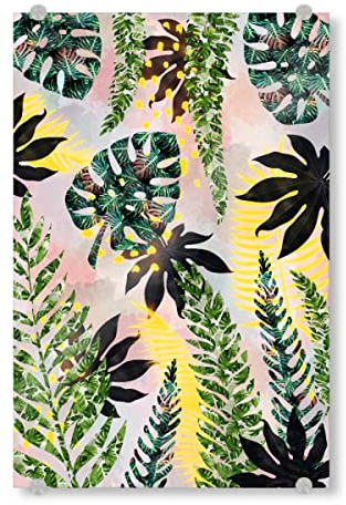 artboxONE Acrylglasbild 150x100 cm Natur Dschungelsaison Bild hinter Acrylglas - Bild Palme Blumen blühende Blume
