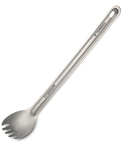 HUIOP Titanium Long Handle Spork Outdoor Portable Matte Finish Dinner Spork Cutlery Camping Backpacking Picnic,titanium camping spork