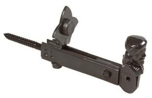 5PZ FERMAPERSIANE AD OMINO CON VITE E FERMO REGOLABILE - mm.180x65h. verniciato nero