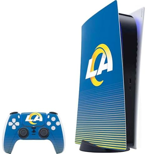 Skinit Decal Gaming Skin Compatible with PS5 Bundle - Officially Licensed NFL Los Angeles Rams Breakaway Design