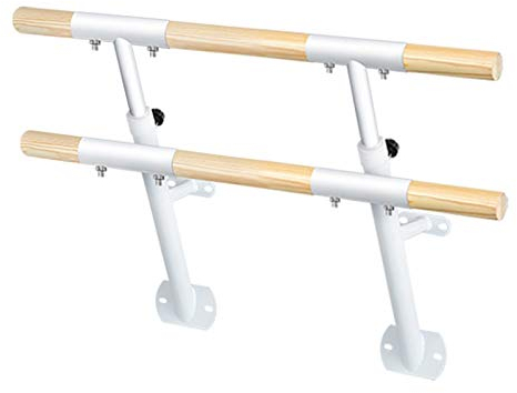 Ballettstangen, an der Wand montierter, Verstellbarer horizontaler Stock, Tanzstange aus massivem Holz für Fitness-Streckübungen (Farbe: Weiß, Größe: 1 m)