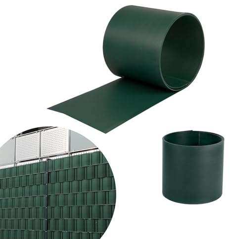 MAYTIIMO Lot de 10 bandes brise-vue pour clôture à double fil - En PVC rigide - 2,5 m x 19 cm - Brise-vue - Protection contre le vent - Pour jardin - Vert