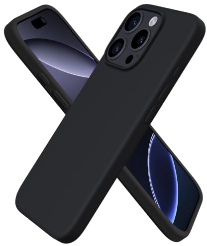 ORNARTO für iPhone 16 Pro Hülle aus Silikon 6,3 Zoll - Schwarz | Premium Flüssigsilikon, dünne Handyhülle, weich und griffig, tolle Haptik, stoß- und kratzfest, große Farbauswahl
