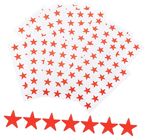 HOODANCOS 840 Stk Aufkleber Etiketten Kinderzimmer Abziehbilder Bulk-binder Stichworte Dreieckiges Etikett Winziger Anreiz Sterne Wandtattoo Rotes Pentagramm-etikett Label-patch