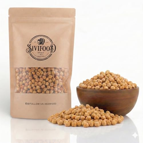 SIVIFOOD® Kichererbsen geröstet & gesalzen [500g] – Geröstete Kichererbsen, gesalzen & geschält – Knuspriger Kichererbsen Snack zum Knabbern – Natürlich getrocknete & vegane Kichererbsen