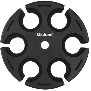Micfuns Multi-Mikrofonhalter, kabelgebundener und kabelloser Mikrofonhalter für Ständer, hält bis zu 7 Mikrofone, Aluminium, Schwarz (kein Ständer)