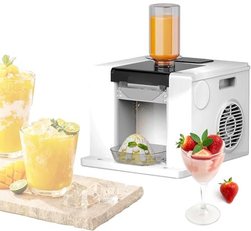 Máquina Trituradora De Hielo Comercial - Máquina Eléctrica para Raspar Hielo, Capacidad De 60 Kg/Día, Refrigeración Por Aire, para Food Trucks, Tiendas De Té con Leche y Uso Doméstico.,White
