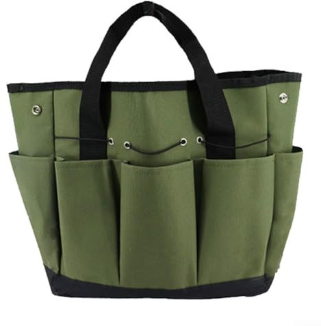 Sac de rangement pour outils de jardinage, sac fourre-tout de jardinage avec 9 poches, pour fournitures et accessoires de jardinage organisés (vert)