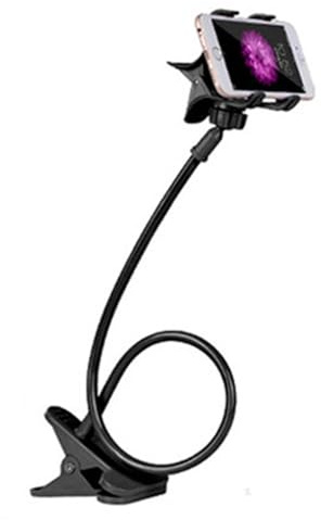 Handy Halter Schwanenhals, Universal Handyhalterung aus Eisen 360 Rotation Mit Clip, Flexible Lang Arm Einstellbar, Lazy Handy Halter Ständer für Smartphone für Bett, Schreibtisch, Auto (Schwarz)