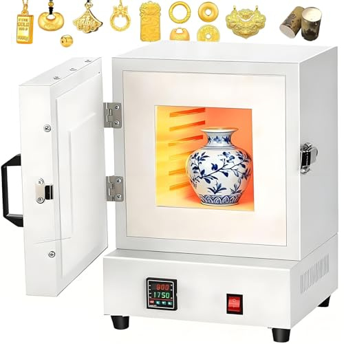MLYYYDSS Forno a muffola Elettrico da Laboratorio, Forno in Fibra Ceramica Chiuso, 1150℃, Forno Elettrico da 2000 W per Gioielli, Display Intelligente della Temperatura e Riscaldamento Uniforme