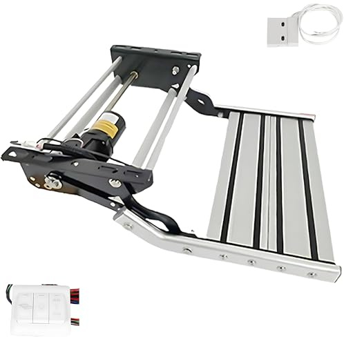Elektriska Husbilstrappor, Elektriska Enstegstrappor, 441 Tums Halkfria Trappsteg, 180 Kg Lastkapacitet, Led-Belysning, Aluminiumlegering, Lämplig För Husbilar Och Husvagnar