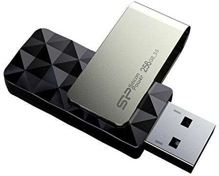Silicon Power Blaze B30 256 GB USB 3.0 (3.1 Gen 1) Type-A Black, Silver USB Flash Drive – Unidad Flash USB (256 GB, USB 3.0 (3.1 Gen 1) Type-A, Sleeve, 14.8 g, Black, Silver)