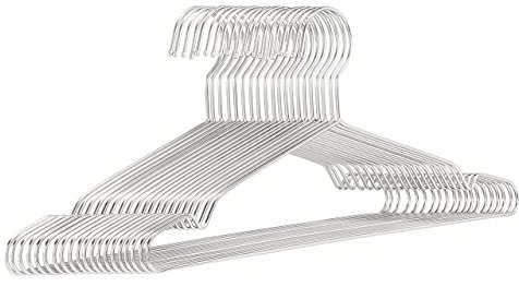 Amazon Basics Kleiderbügel aus Edelstahl, 20er-Pack, Chrome