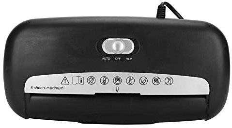 Estink Electric Paper Shredder, 6-Sheet Strip-Cut with 10L Removable Bin, 220V UK Plug for Home Office