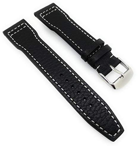 Rios Typhoon Uhrenarmband 21mm schwarz Büffelleder Deutscher Hersteller