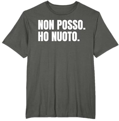 Nuoto Nuotatore Piscina Divertente Non Posso Maglietta