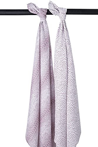 Swaddle doek 2st. Meyco Snake-Cheetah 451038 lilac