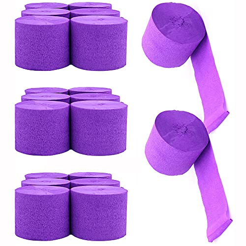 ANCLLO 20 Rollen 3,5 cm x 10 m Krepppapier, Party-Luftschlangen, Luftschlangen, Hintergrund, hängende Dekorationen (hellviolett)